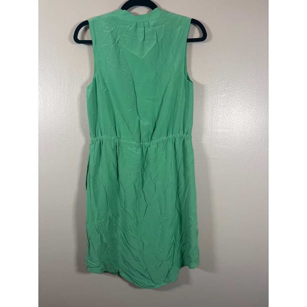 Cynthia Rowley Mint Green 100% Silk Sleeveless Drawstring Waist Dress Size 4 - Picture 2 of 5
